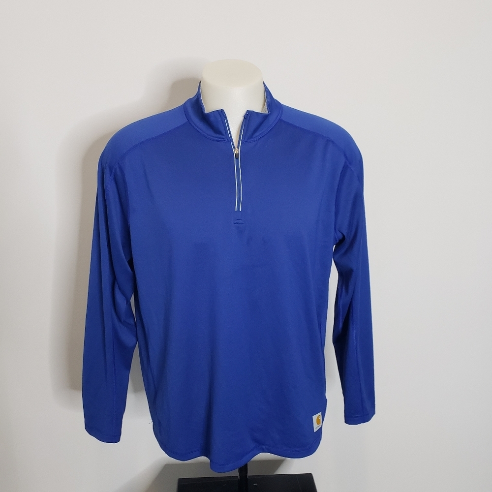 Carhartt Force 1/4 Zip Pullover Relaxed Fit Sweatshirt Men's Size Large Blue